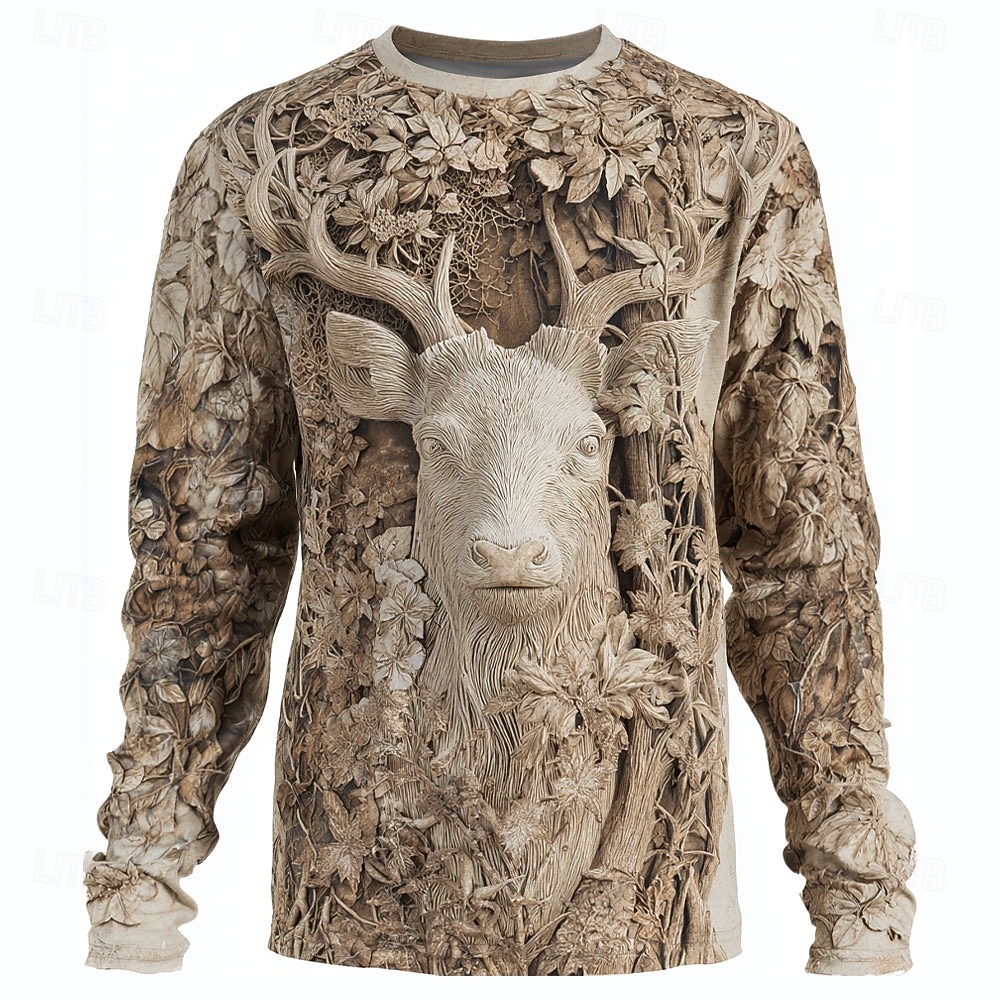 Per uomo Mimetico Cervo Maglietta Manica Lunga maglietta Stampa 3D Girocollo Camicia Moda All'aperto Streetwear Sport all'Aperto Caccia Marrone Scuro Marrone chiaro Marrone Estate Primavera del 2026 a $21.99 –P2