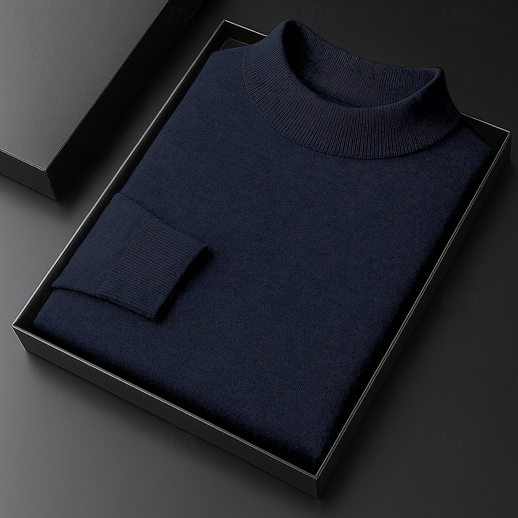 Per uomo Felpa Maglione A Coste Maglia Top Regolari Lavorato a maglia Slim Fit Semplice Collo Alto Maglieria Contemporaneo Casuale Abbigliamento quotidiano Abbigliamento Primavera Autunno Nero Bianco del 2026 a $26.99 –P6