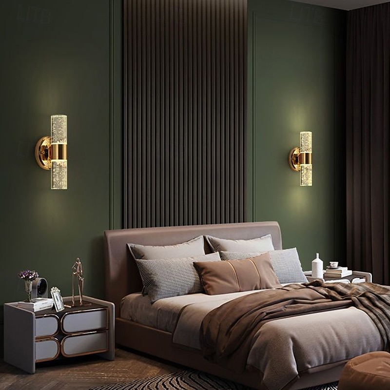 Modern LED Wall Lighting Gold Crystal Bathroom Vanity Light Fixture 2 Lights Bubble Crystal Wall Lamp Suitable for Hallway Bedroom Living Room 2026 - $107.99 –P1