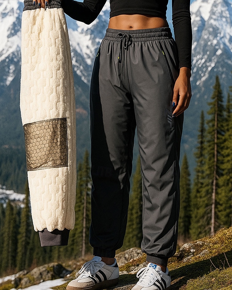 Per uomo Pantaloni da escursionismo Cappotto invernale Pantaloni in pile Pantaloni termici Inverno Autunno Esterno Vestibilità regolare Calore Termico Pantaloni Tasca Elastico in vita Nero Grigio del 2026 a $41.99 –P4