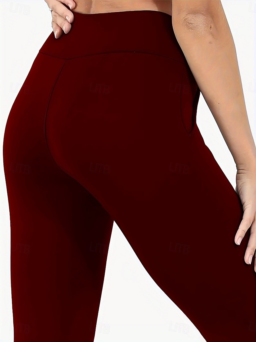 2026年 女性用 フリース裏地のレギンス フリースパンツ レギンス ファッション ストリートファッション ベーシック 全長 ハイウエスト 平織り ハイカット 快適 ソフト 伸縮性あり 日常 家 ワイン 海軍 ブラック グレー 春 秋 冬 レギュラー  コレクション – $24.99 –P7