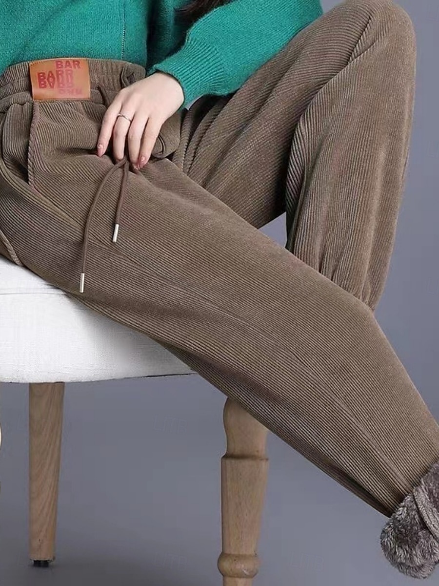 Per donna Pantaloni in Pile Chinos Moda Streetwear Essenziale Lunghezza intera Vita Alta Semplice Tasca Fascia Elastica Comodo Morbido Confortevole Alta elasticità All'aperto Streetwear Grigio scuro del 2025 a $17.99 –P2