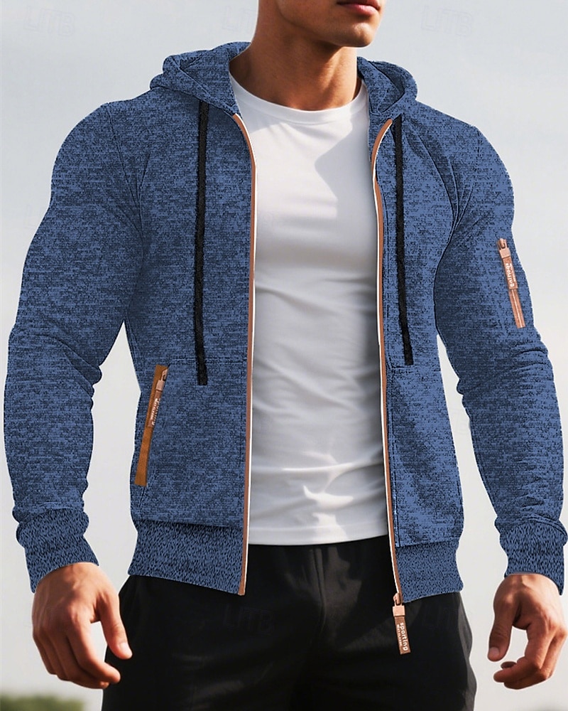 Herren Freizeitjacke Pullover Mantel Urlaub Täglich Warm Tasche Herbst Winter Einfach Mode Klassisch Mit Kapuze Regulär Schwarz Marineblau Blau Dunkelgray Jacken 2025 - $19.49 –P5