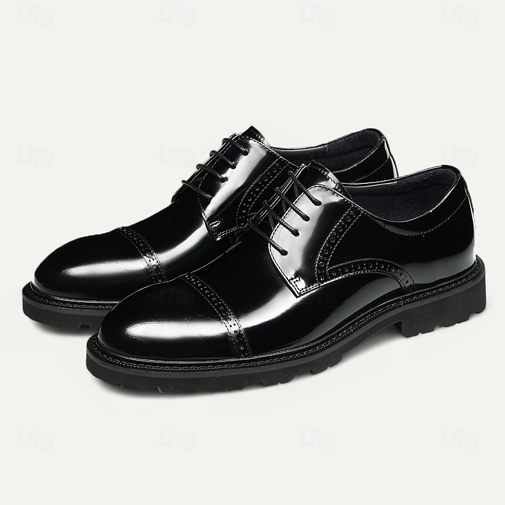 Мужские светло-коричневые туфли-оксфорды, классические деловые туфли на шнуровке с отделкой в стиле броги для офиса, свадеб и вечерних мероприятий 2025 - €104.15 –P11