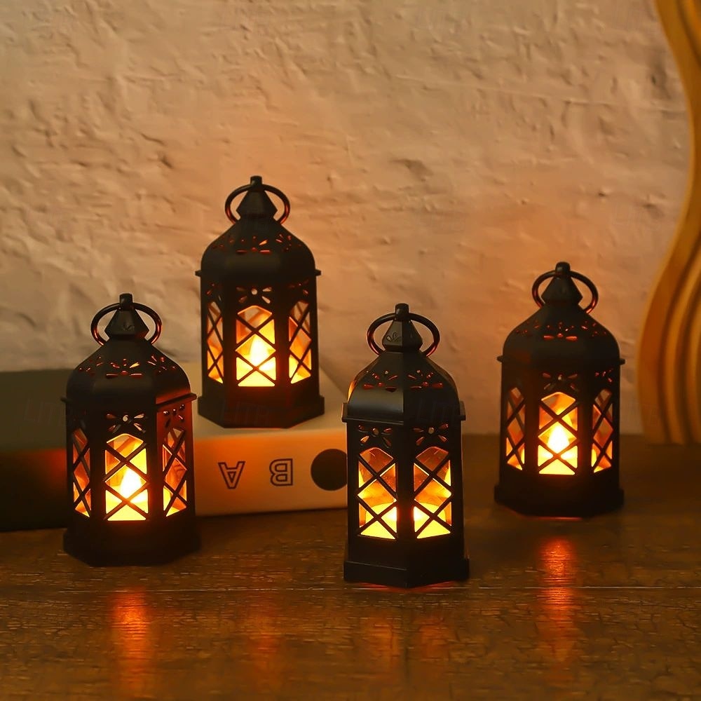 6pcs Christmas Retro Lantern LED Candle Light Battery Powered Creative Lantern for Halloween Christmas and New Year Holiday Party Bedroom Living Room Window Bar Decorations 2025 - $23.99 –P5