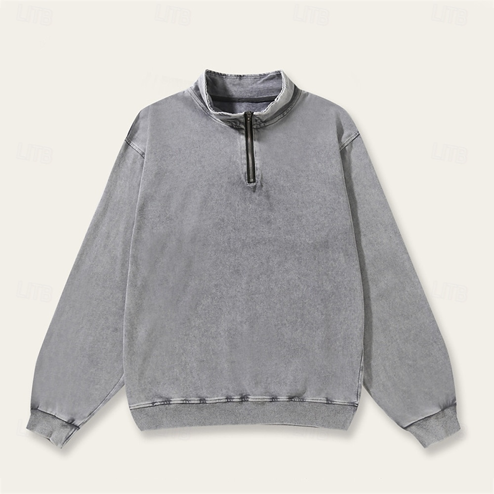 Per uomo Maglia Felpa con zip corta Nero Verde militare Verde scuro Grigio Mezza zip Semplice Sport & Outdoor Quotidiano Ferie Cotone Streetwear Essenziale Casual Primavera Autunno Abbigliamento del 2026 a $39.99 –P6