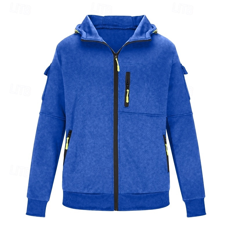 Hombre Sudadera Sudadera con capucha y cremallera completa Sudadera táctica con capucha Rojo tinto Negro Blanco Verde Ejército Rojo Con Capucha Plano Cremallera Deporte Casual Diario Ropa de calle 2025 - $27.99 –P6
