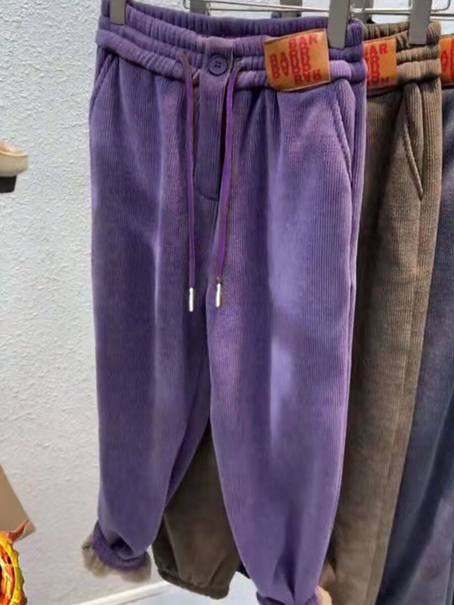 Per donna Pantaloni in Pile Chinos Moda Streetwear Essenziale Lunghezza intera Vita Alta Semplice Tasca Fascia Elastica Comodo Morbido Confortevole Alta elasticità All'aperto Streetwear Grigio scuro del 2025 a $17.99 –P8