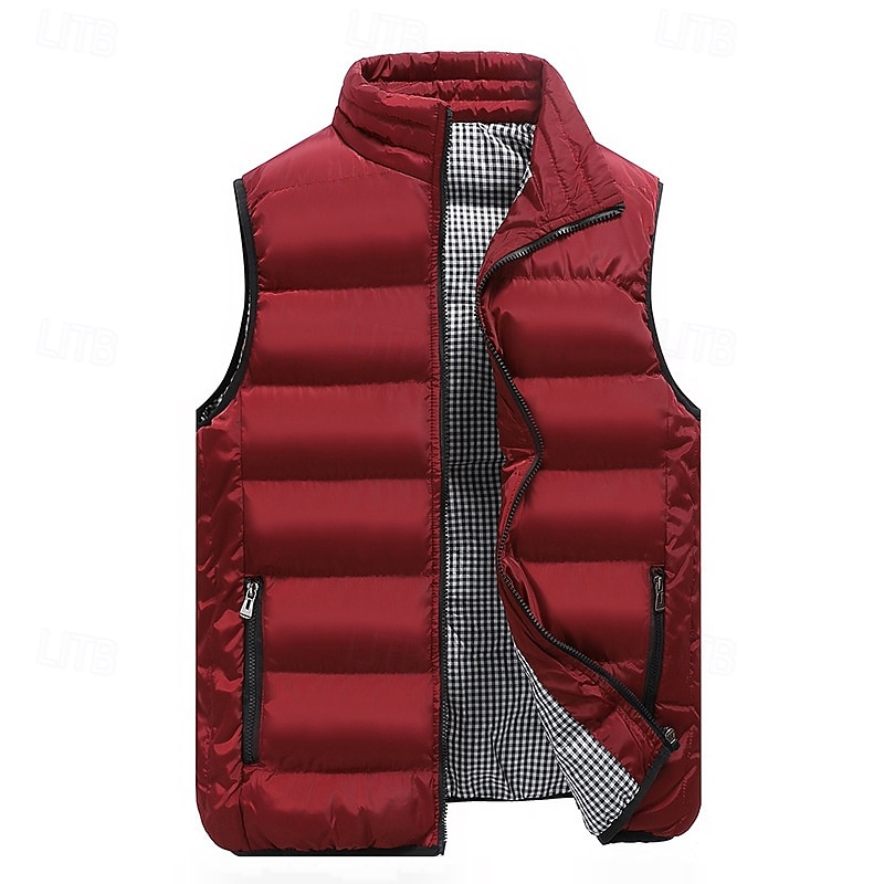 Ανδρικά Γιλέκο Puffer Veste Gilet Διακοπές Καθημερινά Ημερομηνία Μοντέρνα Καθημερινό Φθινόπωρο Χειμώνας Τσέπη Πολυεστέρας Διατηρείτε Ζεστό Άνετο Συμπαγές Χρώμα Φερμουάρ Όρθιος Γιακάς Κανονικό 2026 - $29.99 –P9