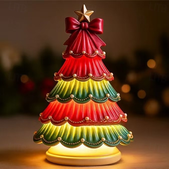 Colorful Gradient Christmas Tree Decorative Lights Creative Holiday Atmosphere Glowing Ornament Christmas Home Desktop Decor 2025 - CAD $32.99 –P1