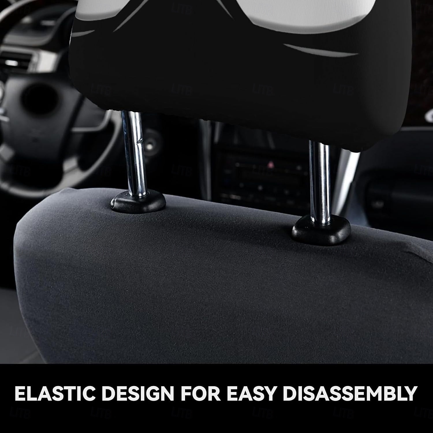 2 τεμάχια αστεία καλύμματα προσκέφαλων αυτοκινήτου με κινούμενα σχέδια, καθολική εφαρμογή, αστεία καλύμματα προσκέφαλων καθισμάτων αυτοκινήτου με μεγάλα μάτια και γελαστό σχέδιο, προστατευτικό διπλής 2025 - $4.99 –P3