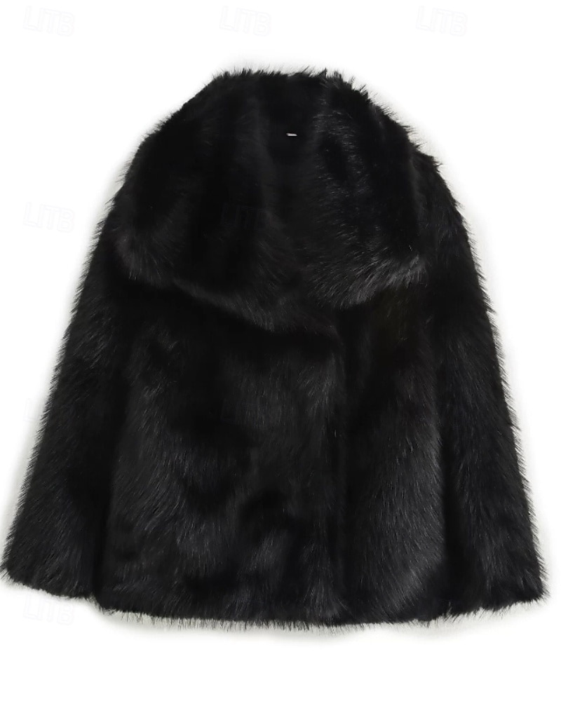 Γυναικεία Παλτό Faux Fur Διατηρείτε Ζεστό Άνετο Κοντοκομμένο Γούνες & Δέρματα Καθημερινό Σκέτο Δρόμος Αργίες Εξόδου Πάρκο Κανονικό Απορρίπτω Κανονικό Μακρυμάνικο Εξωτερικά ενδύματα Μαύρο 2025 - $52.99 –P2