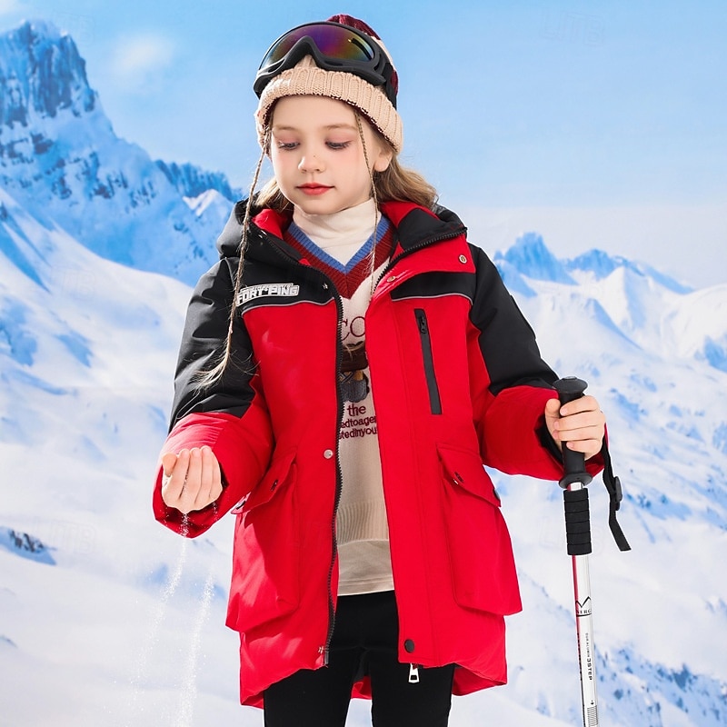 Kids Girls' Down Jacket Outdoor Jacket Puffer Jacket Color Block