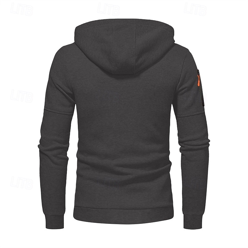 Per uomo Felpa con cappuccio Felpa con cappuccio e zip corta Nero Bianco Blu marino Cachi Grigio chiaro Con Cappuccio Semplice Tasca Zip a un quarto Sport & Outdoor Quotidiano Ferie Poliestere del 2025 a $24.99 –P12