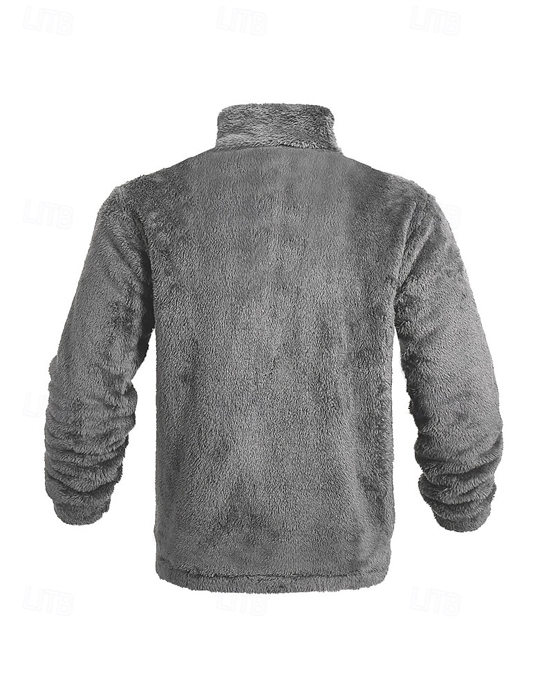 Pánské Zimní bunda Teddy Coat Neformální bunda Dovolená Denní Zahřívací Kapsy Fleece Podzim zima Bez vzoru Módní Šik ven Stojáček Standardní Černá Námořnická modř Hnědá Khaki Tmavě šedá Saka 2025 - $32.99 –P14