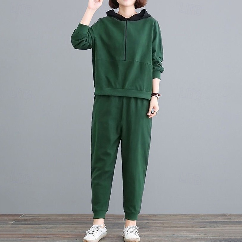 Per donna Felpe con cappuccio da salotto Tute in pile con tasca Tinta unita Completo Abbigliamento Autunno & Inverno Nero Rosso Palestra All'aperto Corsa Antivento Caldo Manica Lunga Sport del 2025 a $74.99 –P10