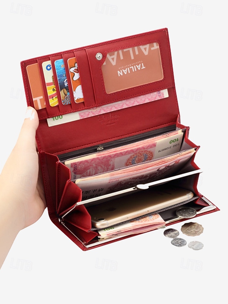 Γυναικείο μακρύ πορτοφόλι από συνθετικό δέρμα με σχέδιο κροκόδειλου και πολλαπλές υποδοχές καρτών, κομψό τσαντάκι-τσαντάκι για καθημερινή χρήση και επίσημες περιστάσεις 2026 - $14.99 –P5