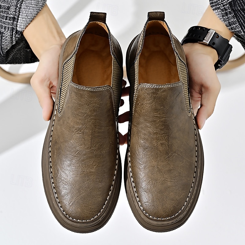 Baskets Chelsea grises à enfiler pour homme – Mocassins décontractés à tige basse avec empiècements latéraux élastiques pour un usage quotidien, les déplacements et les tenues décontractées de 2025 ? $54.99 –P2