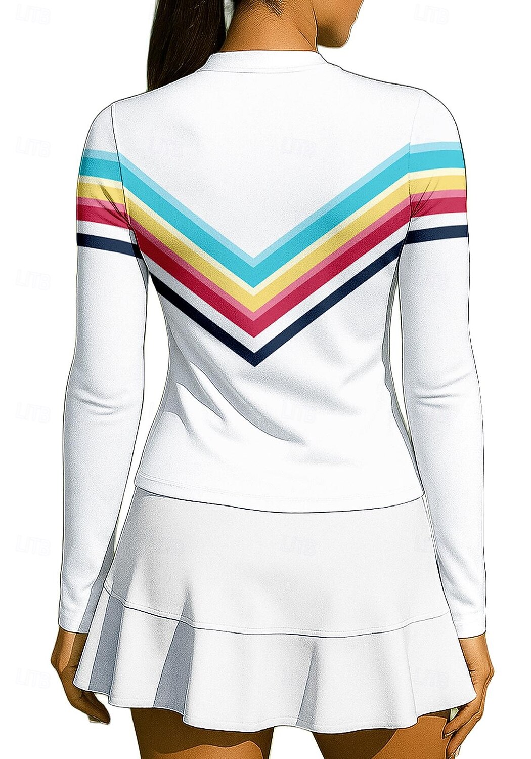 Per donna Arcobaleno A righe Maglietta sportiva Maglia da tennis Manica Lunga Cerniera Floreale UPF50+ Resistente ai Raggi UV Alta elasticità Traspirante Pallavolo Tennis Golf Collo alla coreana del 2026 a $20.99 –P2