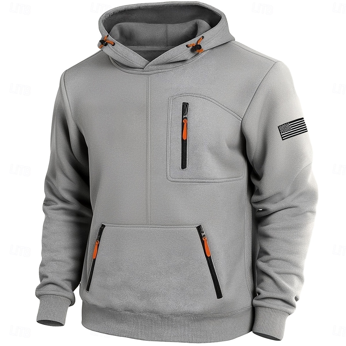 Hombre Sudadera Sudadera Con Capucha Sudadera táctica con capucha Negro Verde Ejército Azul Marino Gris Claro Con Capucha Plano Bandera estadounidense de los Estados Unidos Cremallera Deporte Casual 2025 - $23.99 –P1