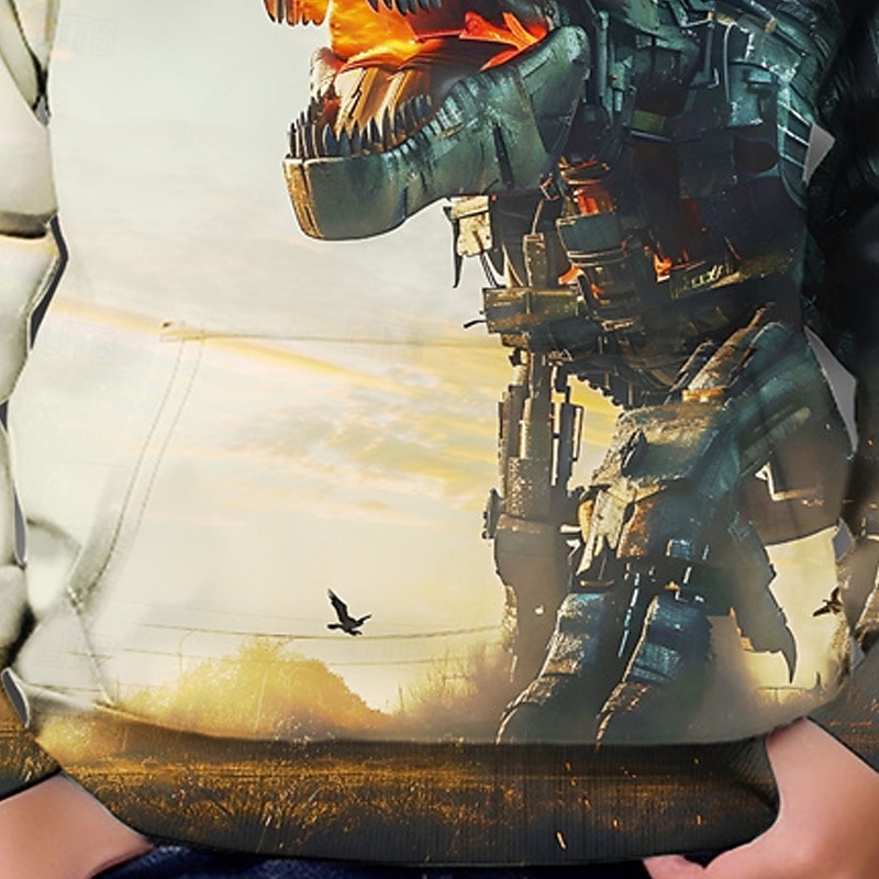 Halloween Pojkar 3D Dinosaurie Huvtröja Långärmad Vår Höst Mode Streetwear Barn 4-12 år Huva Utomhus Ledigt Dagligen Normal 2025 - $18.99 –P3