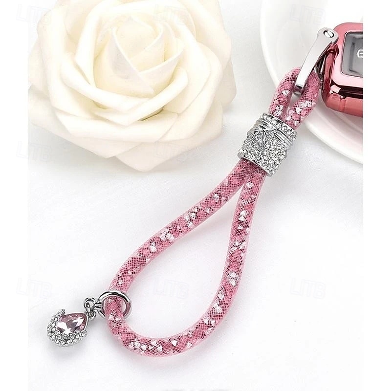 1 kpl strassikiviä ylellinen auton avaimenperä kadonnut naisten hopeinen solki auton avaimenperä ketjupidike puhelin avaimenperä bling-tarvikkeet 2026 - $10.99 –P8