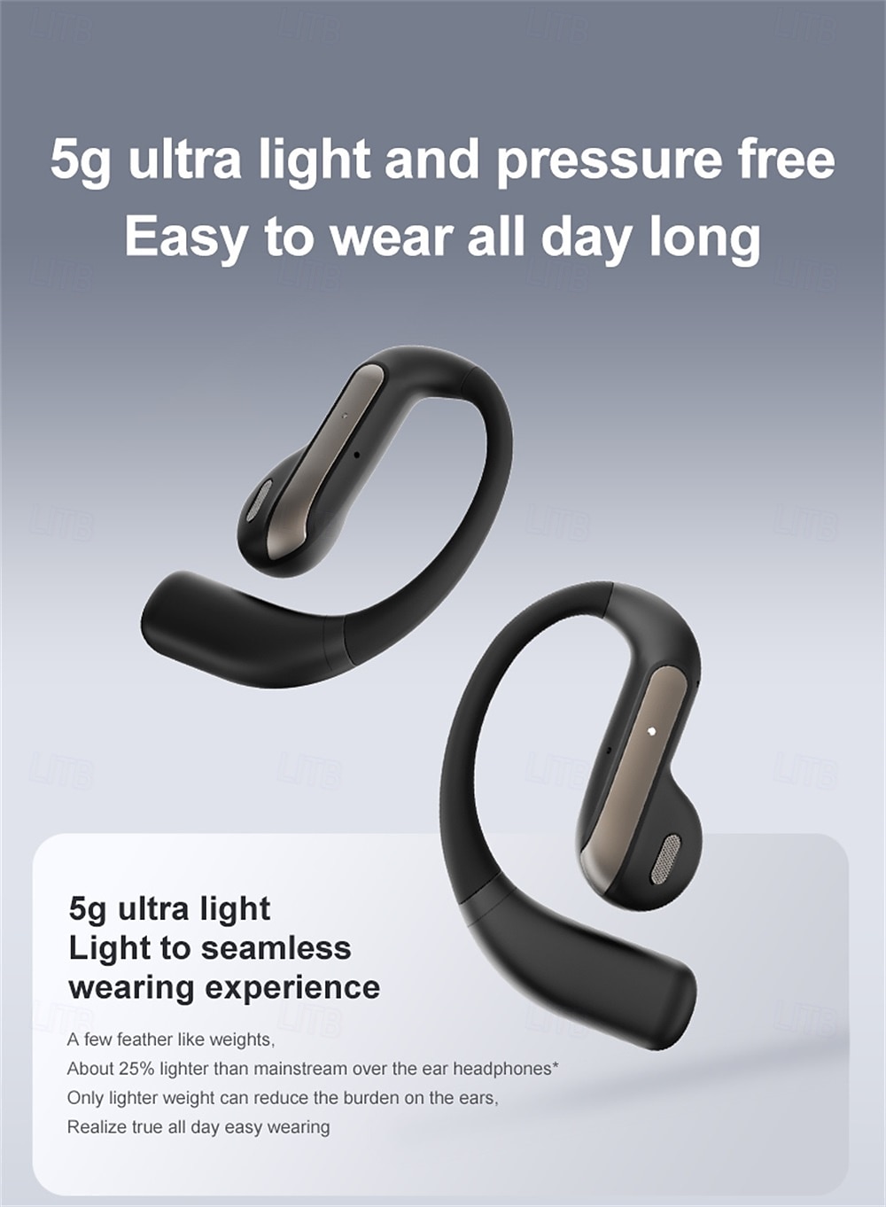Cuffie con traduzione intelligente con intelligenza artificiale, cuffie sportive Bluetooth wireless di lunga durata, cuffie stereo con conduzione aerea semi-intraurale del 2025 a $23.99 –P3