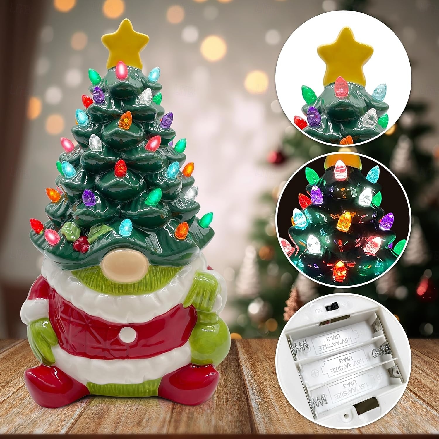 Albero di Natale nano in resina a LED con piccola foglia, luce per interni, camera da letto, studio, sala da pranzo, luce decorativa da tavolo, luce pendente, prop, batteria AAA, scatola da 8,6 * 4,7 del 2025 a $20.99 –P8