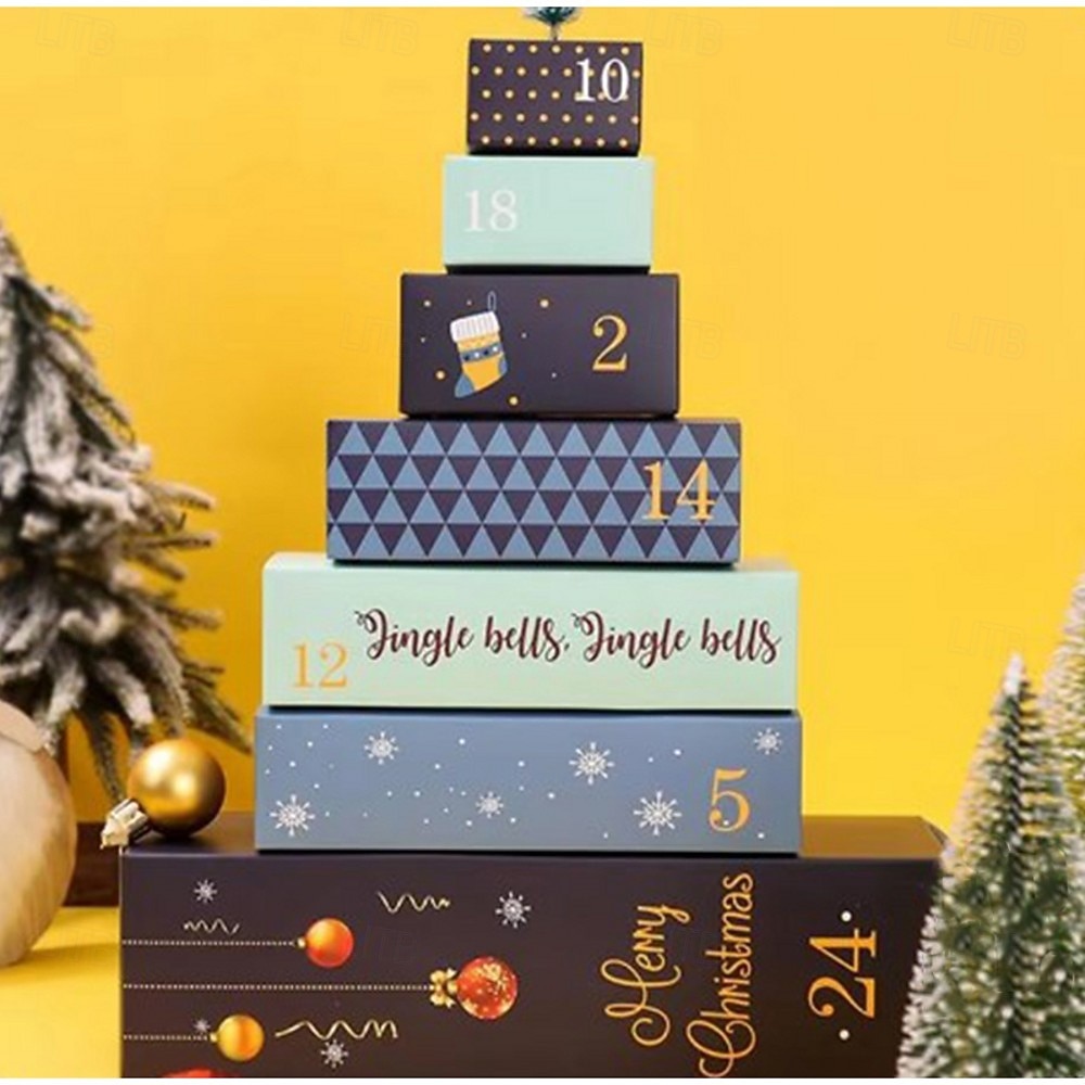 24 Grids Empty Christmas Advent Calendar Boxes DIY Refillable Christmas Blind Box 24 Days Advent Countdown Gifts Boxes Kraft Paper Candy Box New Year Decorations 2025 - $36.99 –P9