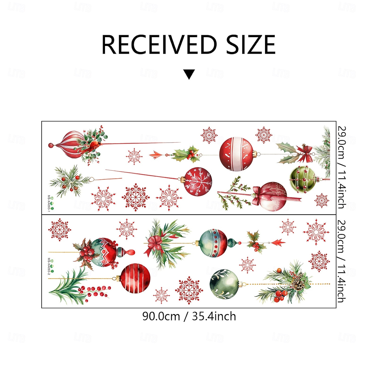 Christmas Sticker Wall Decals Snowflake Colorful Ball Pinecone Hanging Ornament Removable Vinyl Mural Holiday Party Living Room Glass Window Door Background Decoration For Home 2025 - $11.99 –P3