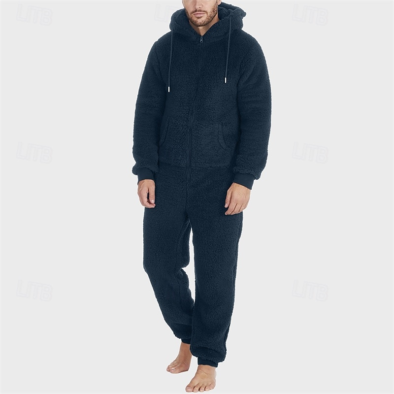 Per uomo Abbigliamento da Casa Bodysuit Pigiami 1 Pezzo Semplice Caldo Moda Elegante Casa Quotidiano Da letto Sherpa Poliestere Calore Termico Comodità Morbido Felpa con Cappuccio Manica Lunga del 2026 a $37.99 –P7