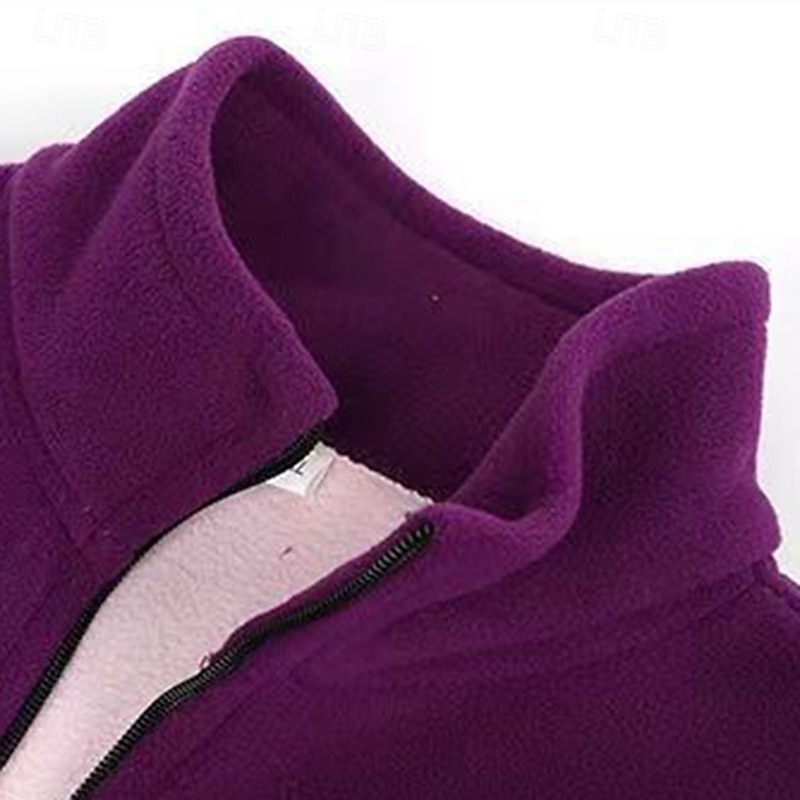 Pentru femei Jachetă cu fermoar complet Jachetă din fleece polar Rezistent la Vânt Cald Cu buzunare Manșon Lung Sport Culoare solidă Topuri Pentru Sală de fitness Exterior Alergat Îmbrăcăminte de 2026 - $26.99 –P14