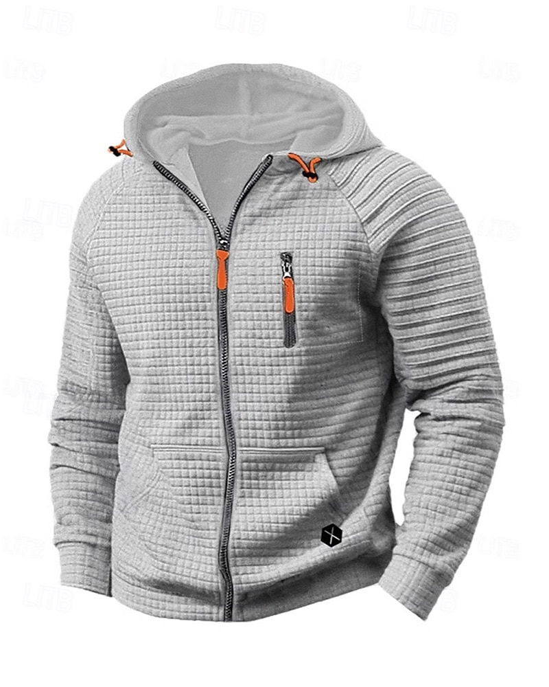 Homme Sweat à capuche Sweat à capuche zippé intégral Noir Kaki Gris À capuche Uni Fermeture éclair Avec Poches Sport & Loisir Quotidien Fête Polyester Streetwear Basique Occasionnel Printemps Automne de 2025 ? $29.99 –P3