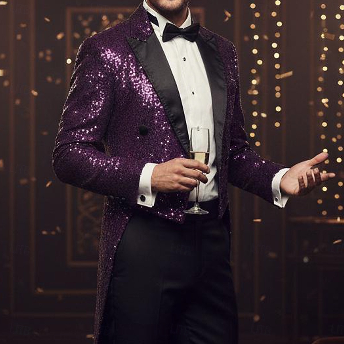 2026年 男性用 タキシード クロージャーカラー パーティー ソリッド ブラック Sliver ルビーレッド スリムフィット シングルブレスト 2つボタン  コレクション – $56.99 –P1