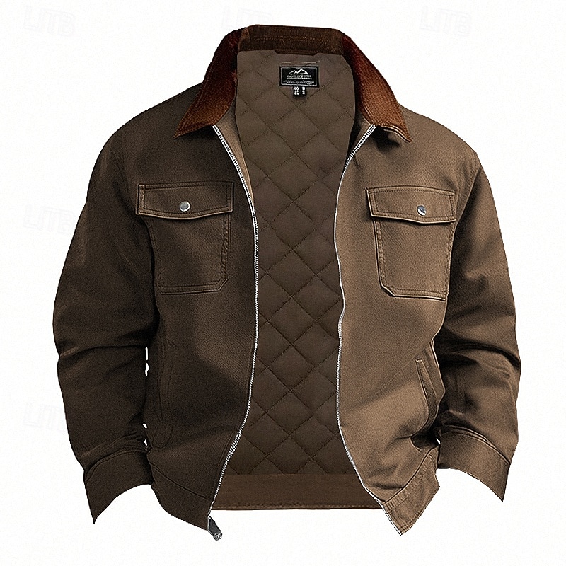 Per uomo Giacca Cargo Giacca Casual Parka Vacanza Quotidiano Caldo Tasca Autunno Inverno Semplice Moda Classico Bavero Regolare Nero Blu marino Marrone Verde Cachi Giacca del 2025 a $51.99 –P6