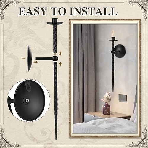 Настенный подсвечник 1 шт. / 2 шт. большой витой подсвечник для свечей настенный металлический подсвечник для столовой, гостиной, офиса, спальни 2026 - $22.99 –P11