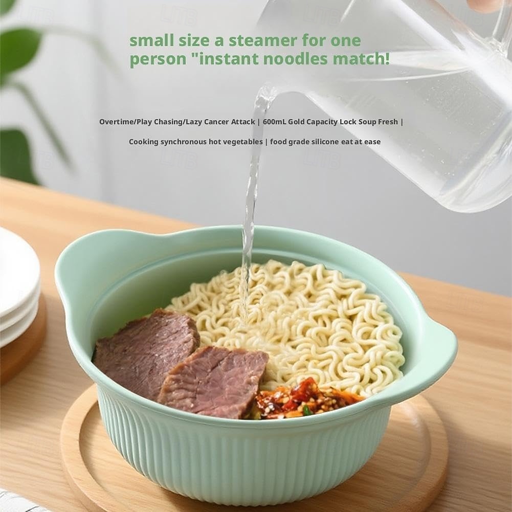סיר אידוי סיליקון למיקרוגל 42oz, 3 תאים, סיר אידוי סיליקון 4 ב-1 עם ידית ומכסה לירקות, דגים, הכנת ארוחות, מזון לתינוקות, תנור &בטוח למדיח כלים, קל לניקוי 2026 - $15.99 –P7