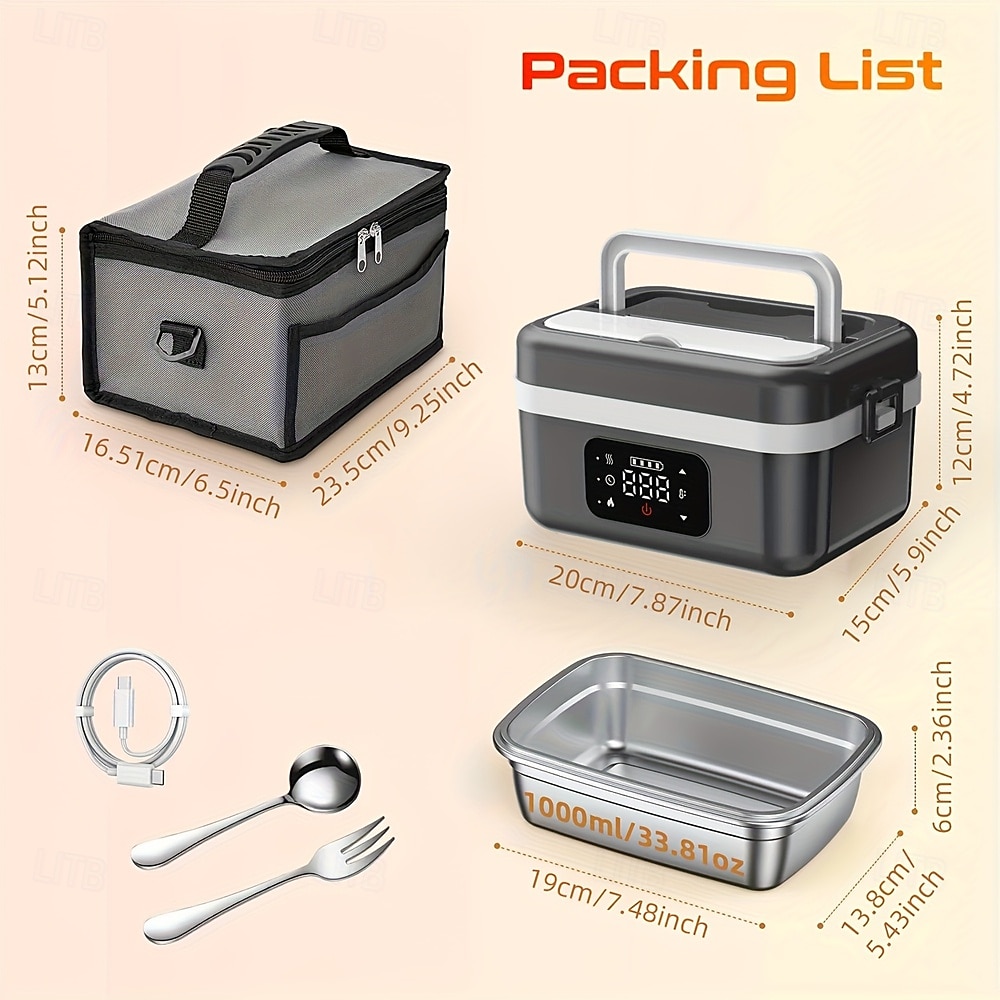 Portable Electric/cold Lunch Box -304 Stainless Steel Insulation and Cooling Suitable for Offices Camping Picnics - Compact Insulated Lunch Box (no Need To Add Water) Insulated Lunch Box Men's Lu 2026 - $207.59 –P3