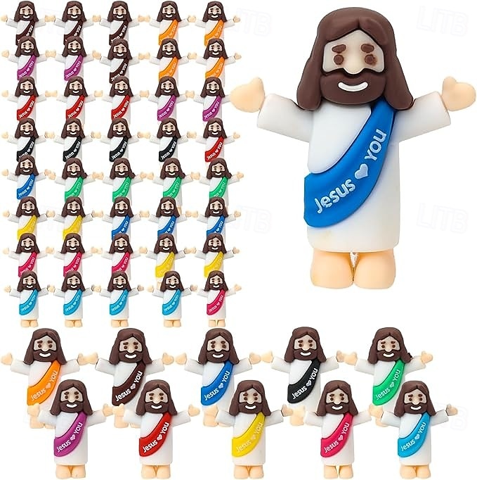 50/100 stk små jesusfigurer, mini jesusfigurer i bulk påskegave små statuer til påskeeggfyll flerfargede små jesusfigurer, miniatyrfigurer til å gjemme 2026 - $21.99 –P2