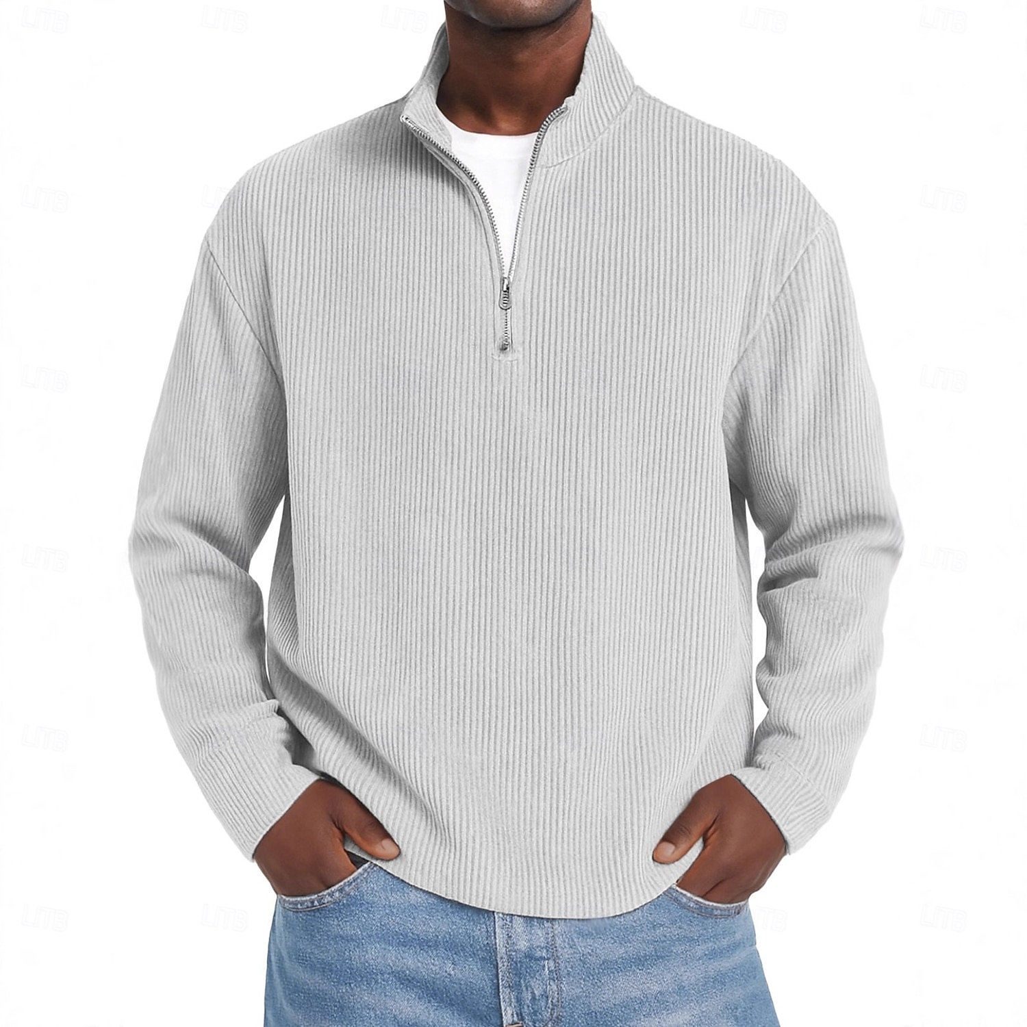 Men's Corduroy Shirt Textured Casual Outdoor Quarter Zip Long Sleeve Fashion Modern Solid Color Warm Corduroy Fall Spring &  Fall Fall & Winter Regular Fit Blue Dark Red Black Navy Blue Green Khaki 2026 - $25.99 –P10