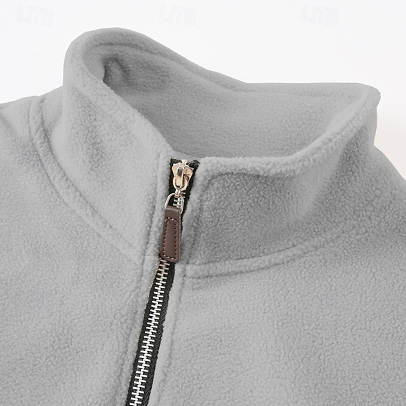 Homens Moletom Moletom de lã Moletom com zíper Preto Roxo Cáqui Café Verde Claro Meio Zíper Tecido Quarter Zip Desportos e Ar livre Diário Feriado Poliéster Roupa de rua Básico Casual Outono Inverno de 2026 por $26.99 –P6