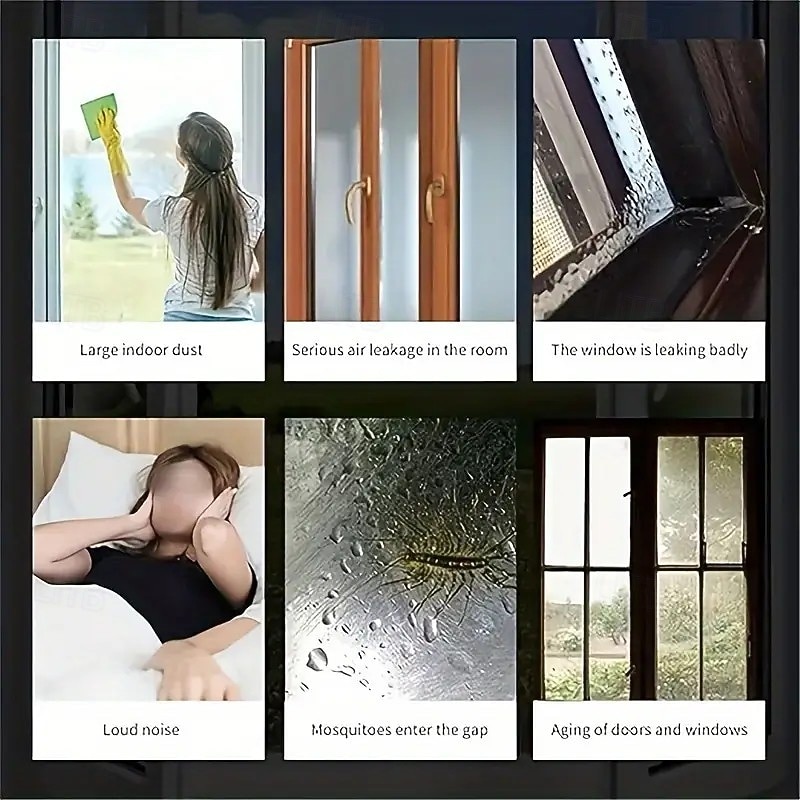 פס איטום עמיד בפני מזג אוויר לדלתות וחלונות, עמיד בפני אבק, מפחית רעשים, סרט בידוד פלסטיק עמיד, פס איטום לבית חוסך אנרגיה עם משטח מחוספס 2026 - $15.99 –P2