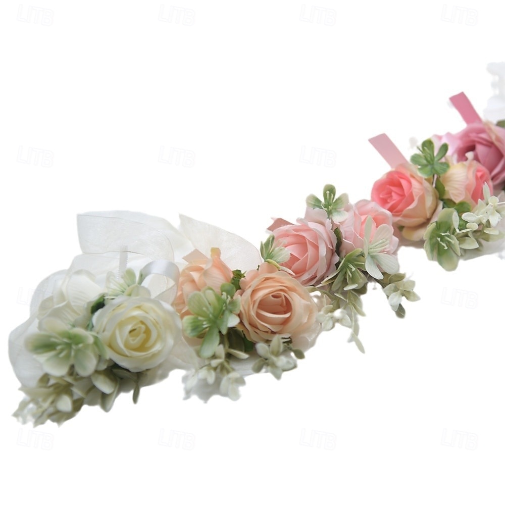 Bröllop handled blommor Handleds Corsage Bröllop / Fest Band Blomstil 2026 - $17.49 –P4