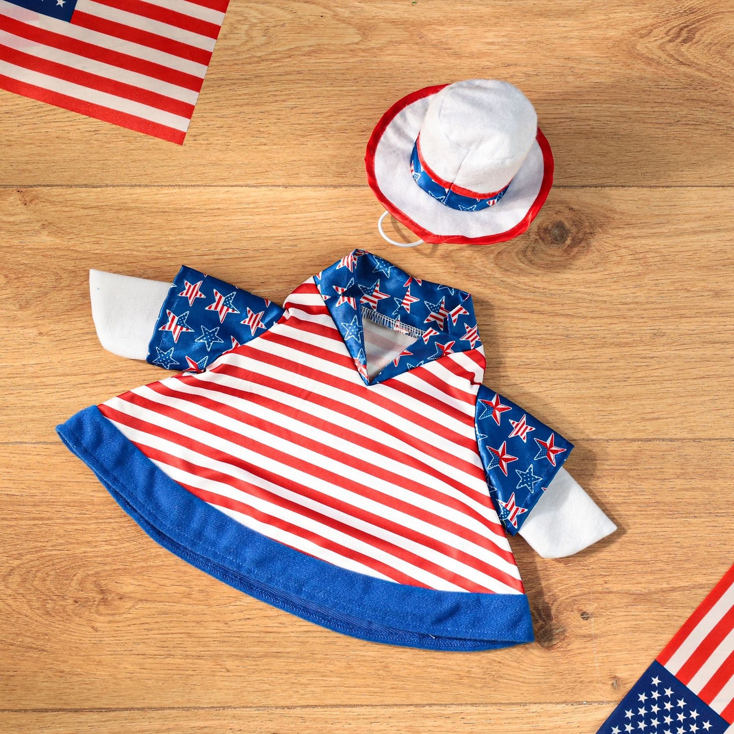 2 stk. patriotiske verandagåseantrekk sementgåskostyme 4. juli-stil gåsantrekk inkludert sløyfe og hatt til hagedekorasjon fest uteplass julegave 2026 - $19.99 –P9