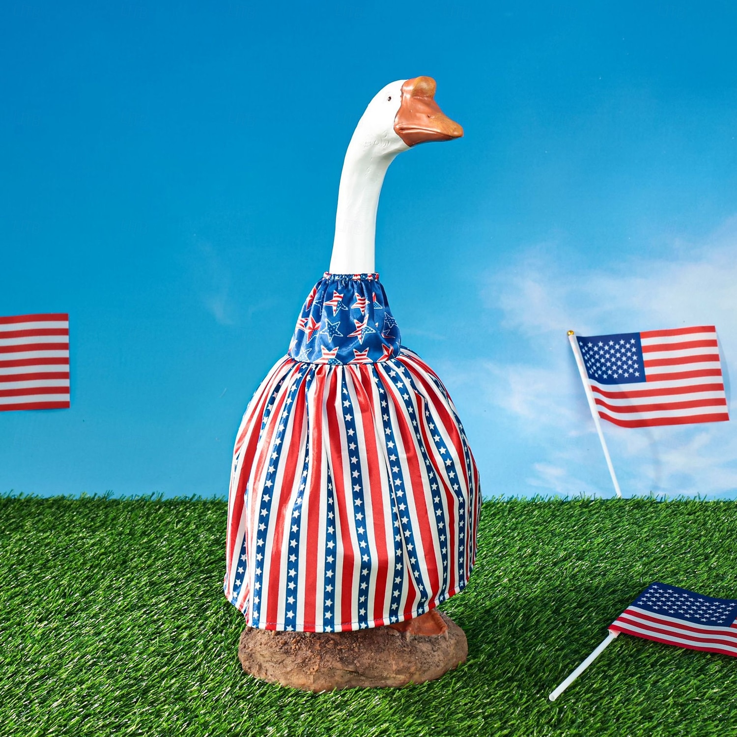 2 stk. patriotiske verandagåseantrekk sementgåskostyme 4. juli-stil gåsantrekk inkludert sløyfe og hatt til hagedekorasjon fest uteplass julegave 2026 - $19.99 –P13
