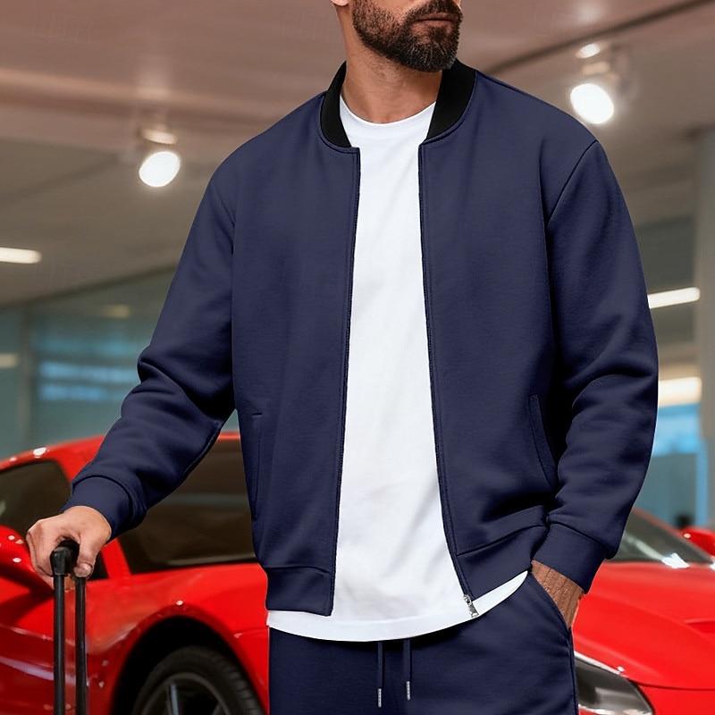 Homens jaqueta leve Jaqueta casual Férias Diário Respirável Bolsos Primavera Outono Bloco de cor Moda Clássico Colarinho Chinês Padrão Preto Amarelo Vermelho Azul Marinha Azul Royal Casaco de 2026 por $19.99 –P8