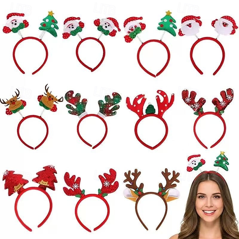 12pcs Christmas Festive Hair Accessories Set – Colorful and Cute Headbands, Random Styles, Perfect for Holiday Parties 2025 - $25.99 –P2
