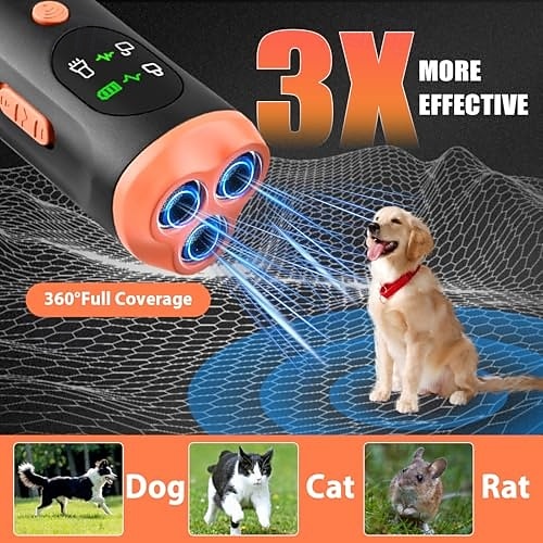Dispositivo antiabbaio 4 in 1 per cani con pannello di visualizzazione, dispositivo antiabbaio ricaricabile di tipo C da 2500 mAh, dispositivo di addestramento a ultrasuoni per cani, raggio di del 2026 a $77.99 –P4