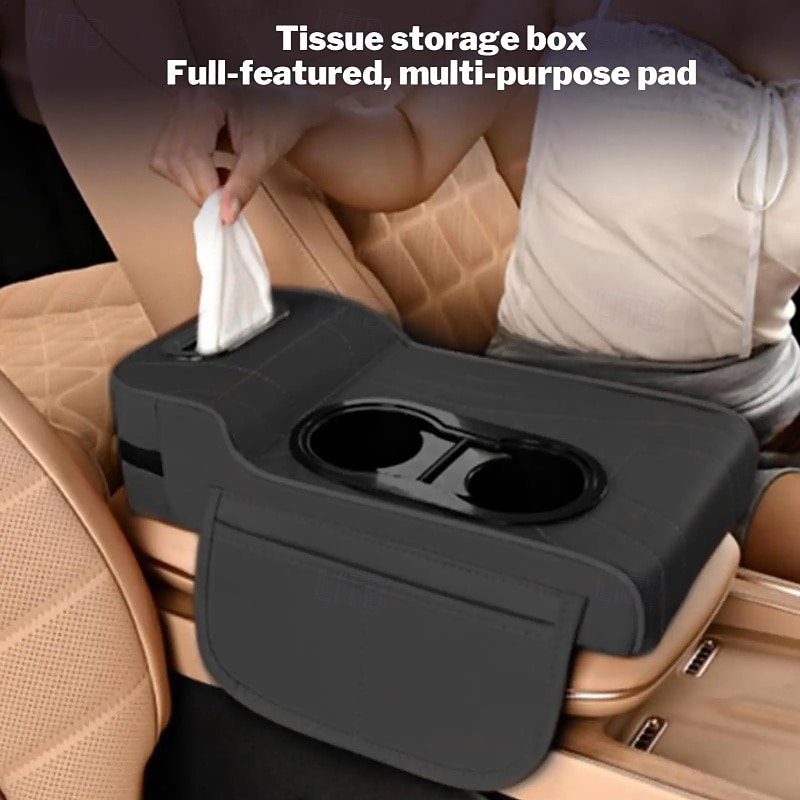 2026年 新車用センターコンソールアームレストクッション、カップホルダー2個付き、アームレスト高さ調整パッド、4 in 1 オートアームレスト枕カバーパッド、オールシーズン対応アームレストボックス  コレクション – $15.49 –P11