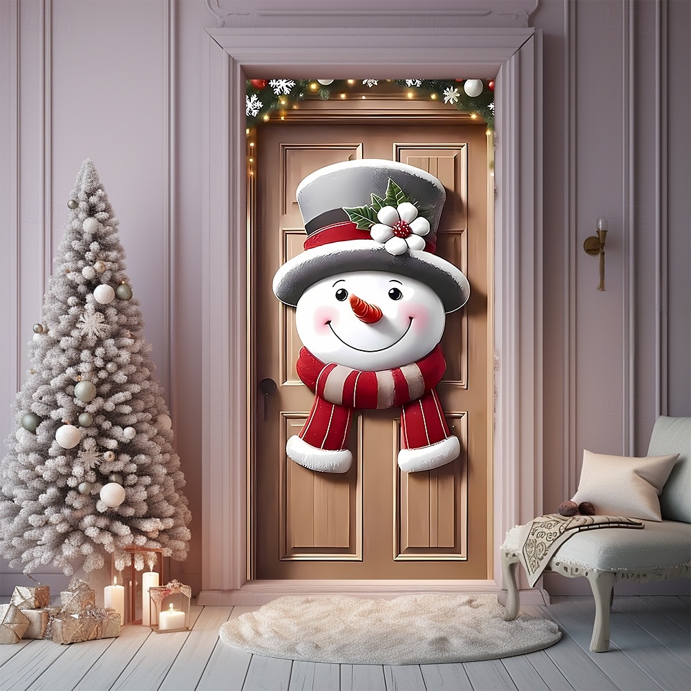 Jul Affischer Dörrskydd Utomhus banderoller Snögubbe Strumpbyxor söt stil 3D Fest Studentboende Tonårsrum Killar Man Cave Frat Sovrum Bakgrundsfotografering Ytterdörr Heminredning 2026 - $19.99 –P12